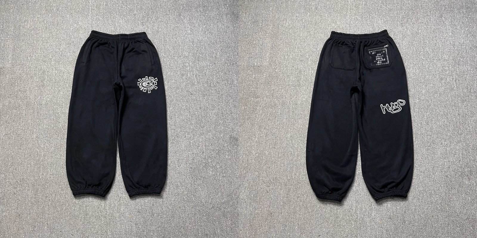 Black artist collaboration pants in black
